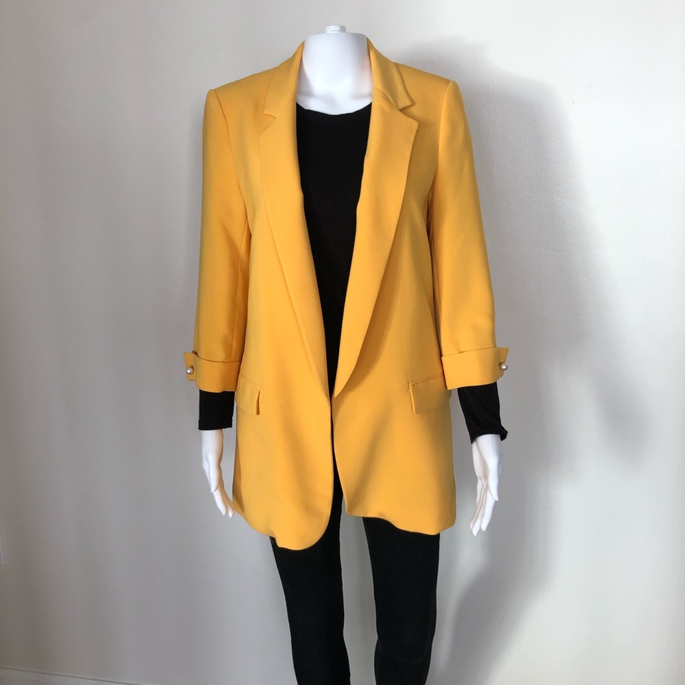 Zara Basic Mustard Yellow Blazer